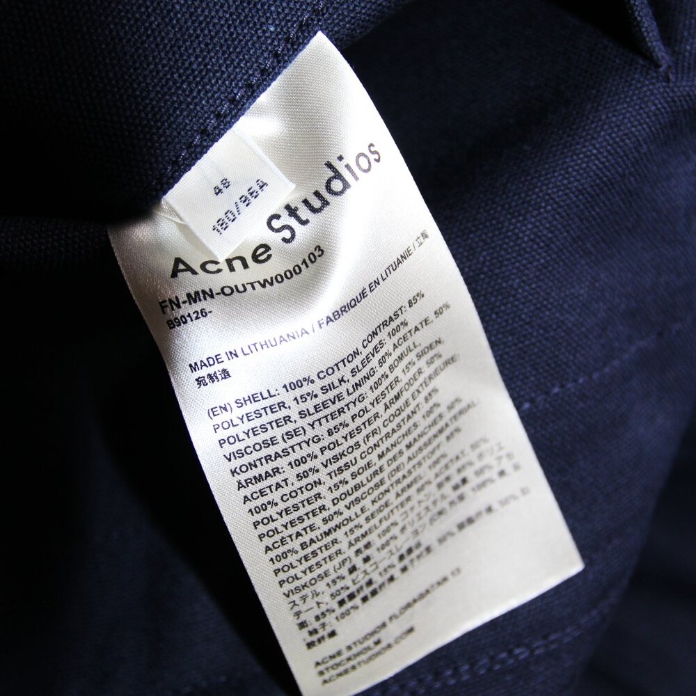 BNWT SS19 ACNE STUDIOS TWO-TONE PARKA NAVY 48 - Picture 13 of 16